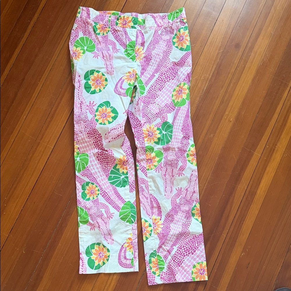 Lilly Pulitzer Pink and Green Patterned Pants